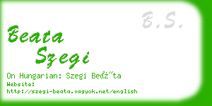 beata szegi business card